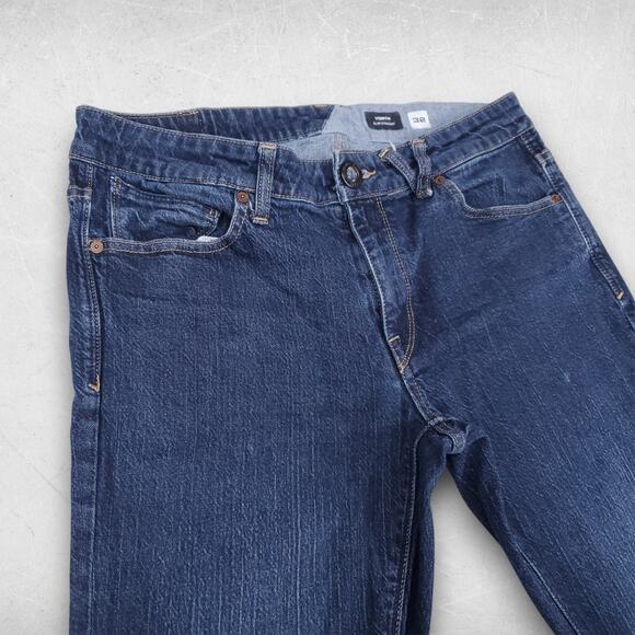 Volcom Vorta Jeans Men 32 Blue Slim Straight Streetwear Casual Skateboarding - Picture 2 of 9